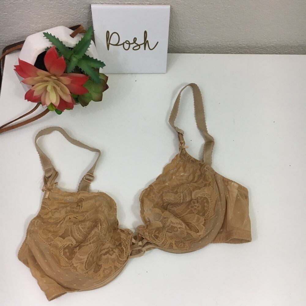 Victoria’s Secret VS Vtg vintage gold label Gold tan lace bra 34C